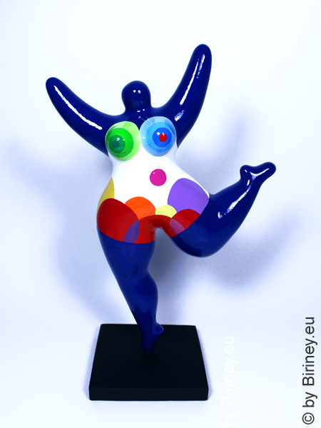 blaue Nana-Figur aus handbemalter Keramik! Höhe 32cm
