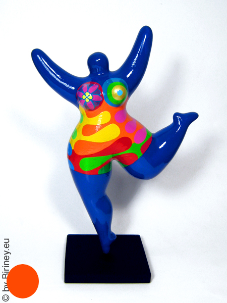 statue Nana en bleu aux motifs colorés ! en céramique 32 cm
