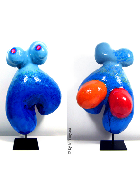 Unikat-Figur Torso "Jonna" in blau/bunt Höhe 50cm