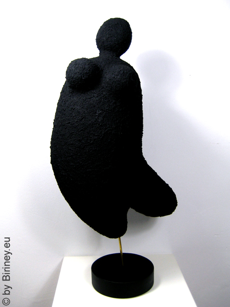 schwarze Unika-Figur "Mermaid" Höhe 50cm abstrakte Frau