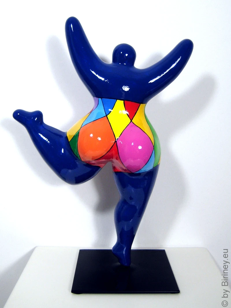 blaue Nana-Figur Polygonmuster aus Keramik!  31cm mit Video