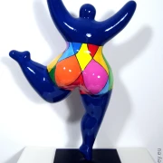 blaue Nana-Figur Polygonmuster aus Keramik!  31cm mit Video