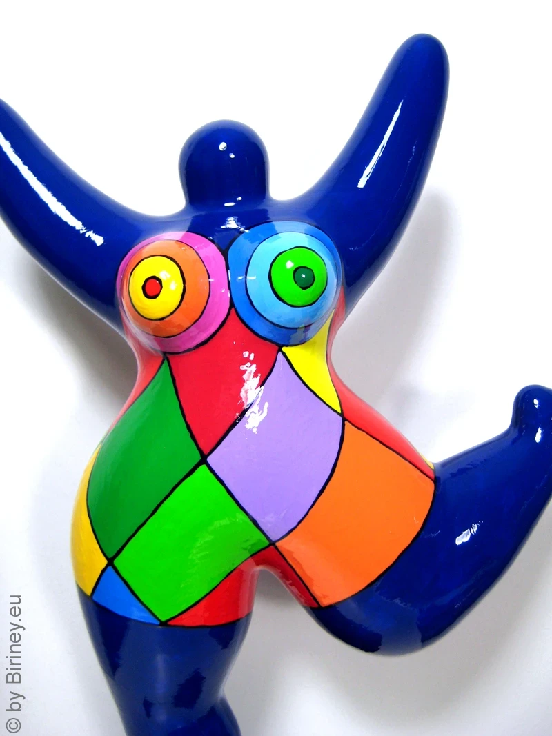 blaue Nana-Figur Polygonmuster aus Keramik!  31cm mit Video