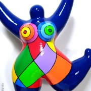blaue Nana-Figur Polygonmuster aus Keramik!  31cm mit Video
