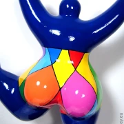 blaue Nana-Figur Polygonmuster aus Keramik!  31cm mit Video