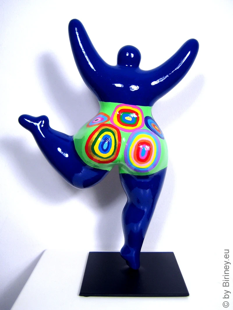 blaue Nana-Figur bunte Kringel aus Keramik!  31cm