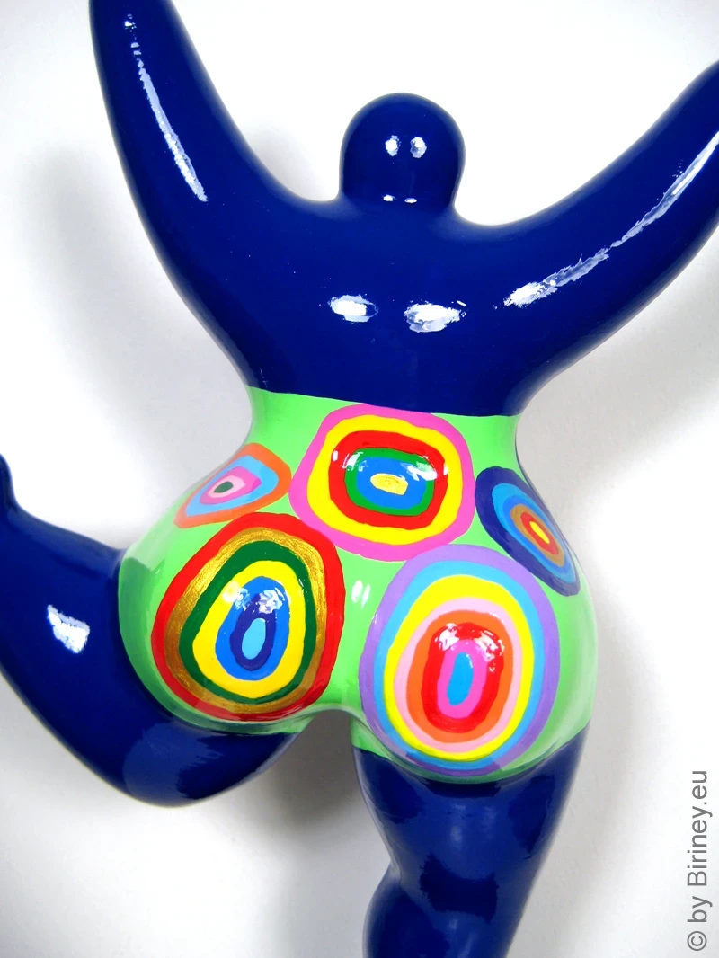 blaue Nana-Figur bunte Kringel aus Keramik!  31cm