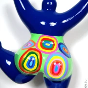 blaue Nana-Figur bunte Kringel aus Keramik!  31cm