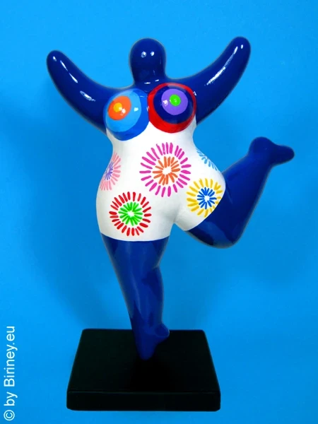 blue Nana figurine “Firework” ceramic 22cm / 8.7 inches