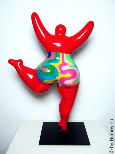 red Nana sculpture “Waves” ceramic 31cm / 12.2 inches