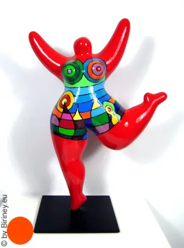 Red Nana sculpture "Sunset" made of ceramic! 32cm /12 inches