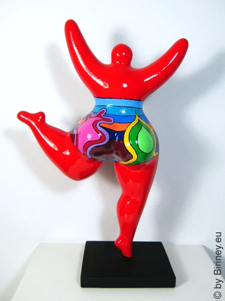 Red Nana sculpture "Sunset" made of ceramic! 32cm /12 inches