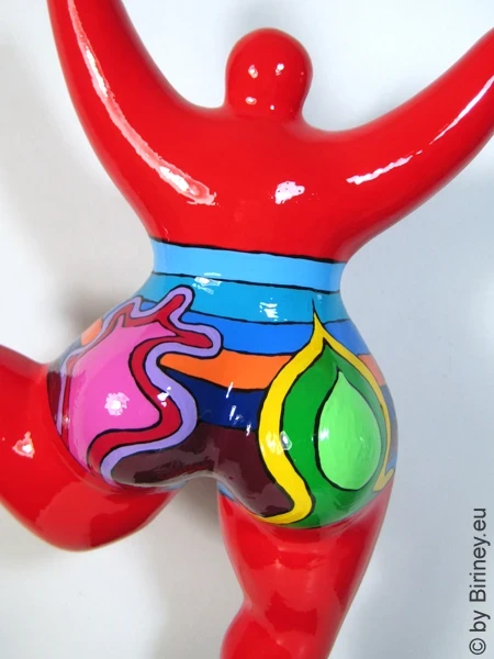 Red Nana sculpture "Sunset" made of ceramic! 32cm /12 inches