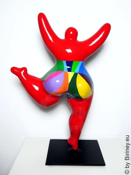 rote Nana-Figur mit geometrischem Muster! "Core" 31cm