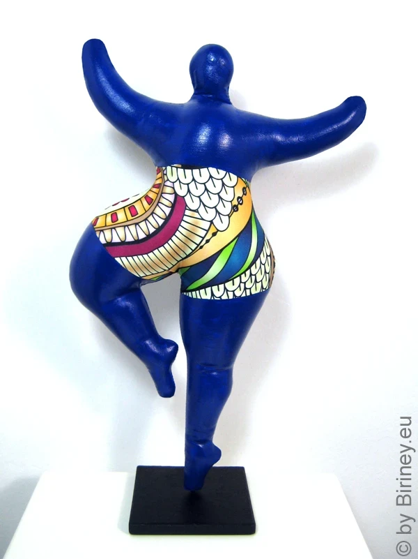 blue Nana figure with ornamental pattern! SL Hight 34 cm/ 13.4 inches