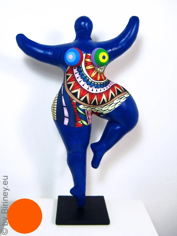 blue Nana figure with ornamental pattern! SL Hight 34 cm/ 13.4 inches