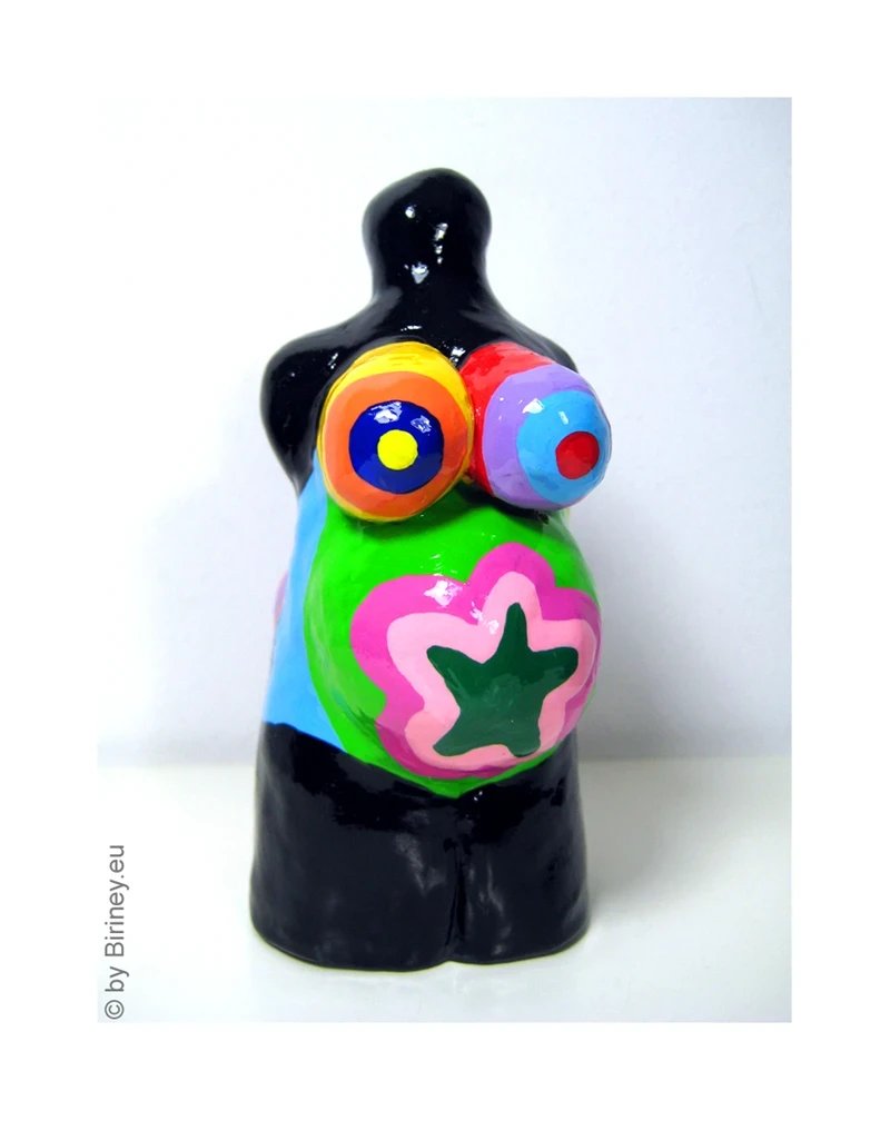 Mini sculpture height 11cm black/colored Venus figure