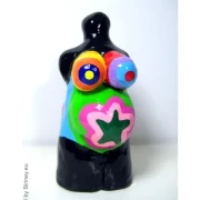 Mini sculpture height 11cm black/colored Venus figure