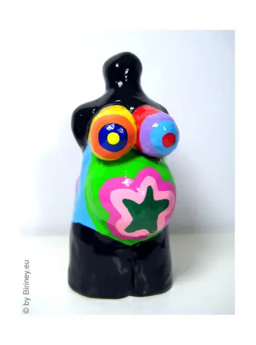 Mini sculpture height 11cm black/colored Venus figure