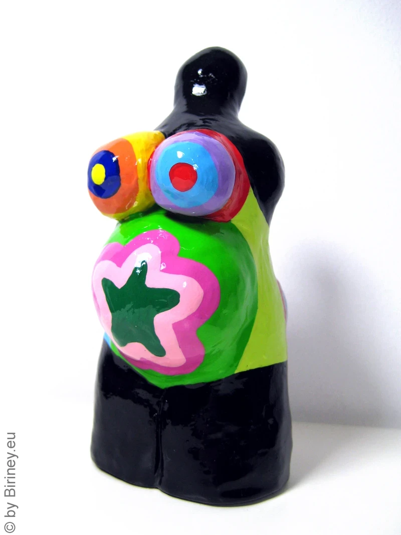 Mini sculpture height 11cm black/colored Venus figure