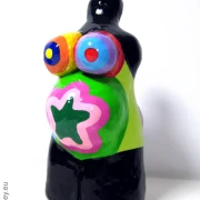 Mini sculpture height 11cm black/colored Venus figure