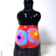 Mini sculpture height 11cm black/colored Venus figure