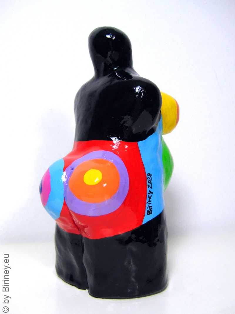 Mini sculpture height 11cm black/colored Venus figure