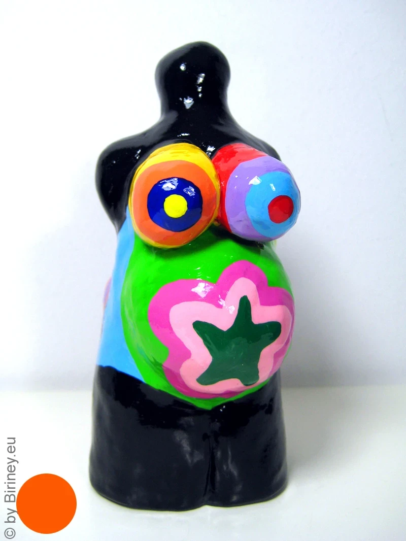 Mini Skulptur Höhe 11cm schwarz/bunt Venus-Figur