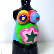 Mini Skulptur Höhe 11cm schwarz/bunt Venus-Figur