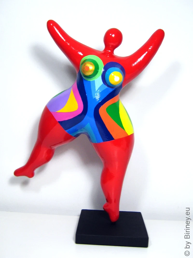 Unikat Nana-Figur Höhe 46 cm rot/bunt "Tailla"
