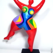 Unikat Nana-Figur Höhe 46 cm rot/bunt "Tailla"