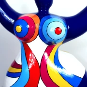 Unikat Nana-Figur dunkelblau Höhe 49 cm
