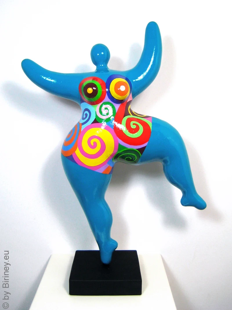 Unique Nana sculpture in turquoise height 49cm / 19 inches