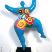 Unique Nana sculpture in turquoise height 49cm / 19 inches