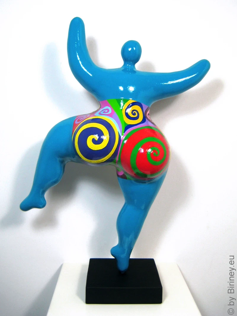 Unique Nana sculpture in turquoise height 49cm / 19 inches