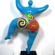 Unique Nana sculpture in turquoise height 49cm / 19 inches