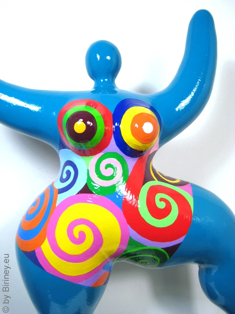 Unique Nana sculpture in turquoise height 49cm / 19 inches