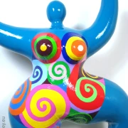 Unique Nana sculpture in turquoise height 49cm / 19 inches