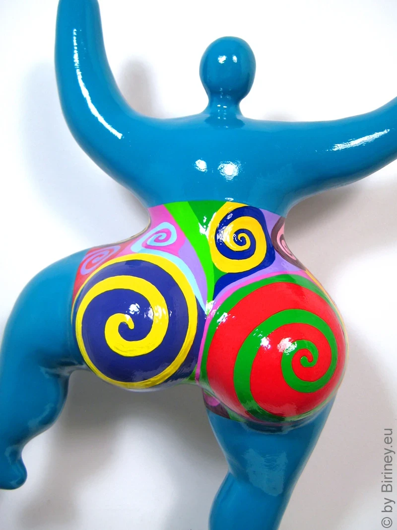 Unique Nana sculpture in turquoise height 49cm / 19 inches