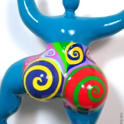 Unique Nana sculpture in turquoise height 49cm / 19 inches