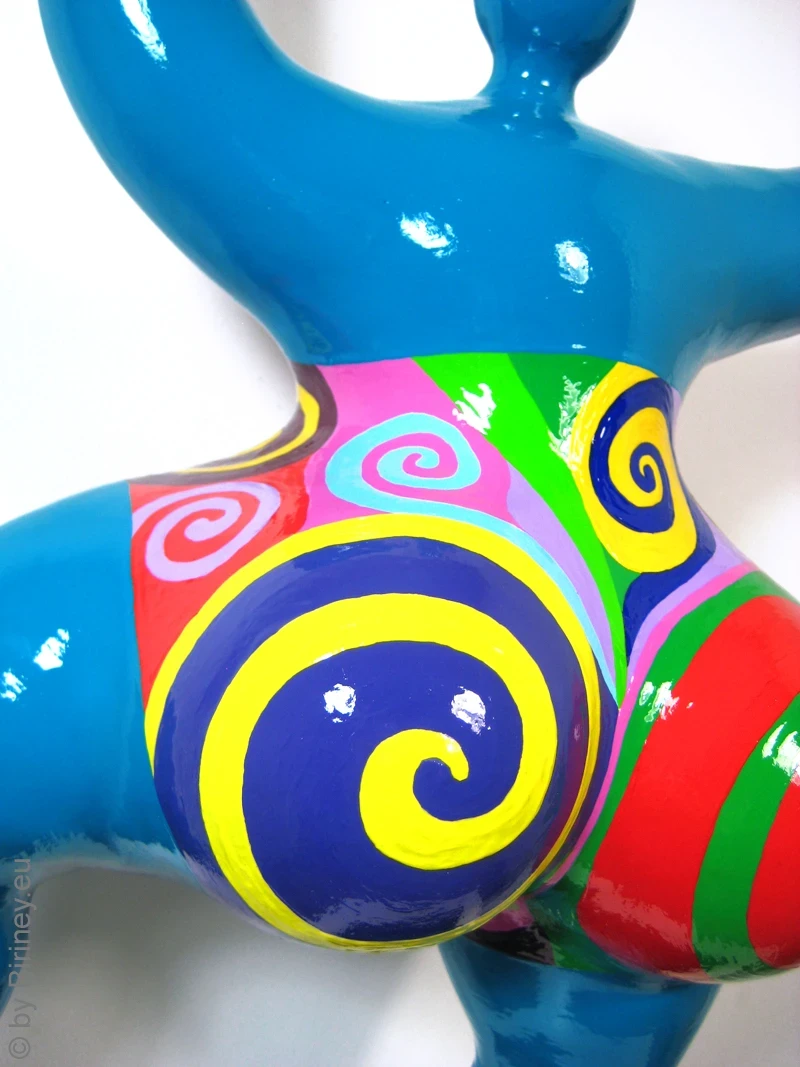 Unique Nana sculpture in turquoise height 49cm / 19 inches