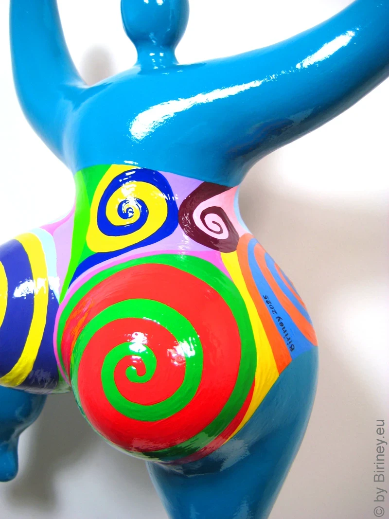 Unique Nana sculpture in turquoise height 49cm / 19 inches