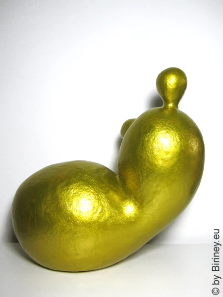 Unikat-Figur "Liegende in Gold" L 41cm