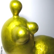 Unikat-Figur "Liegende in Gold" L 41cm