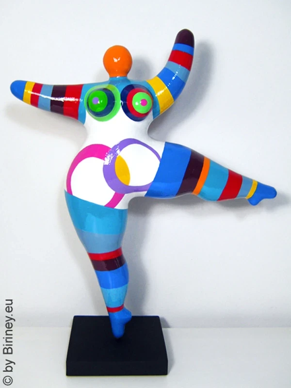 Unique Nana sculpture colorful striped height 50 cm / 19.7 inches