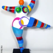 Unique Nana sculpture colorful striped height 50 cm / 19.7 inches