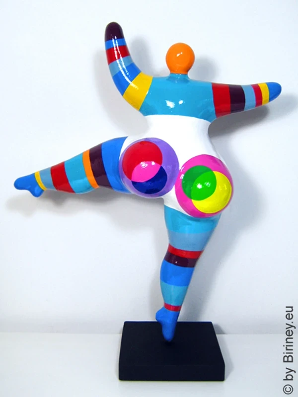 Unique Nana sculpture colorful striped height 50 cm / 19.7 inches