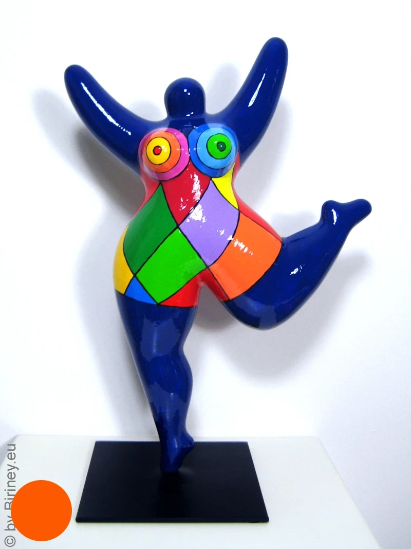 blaue Nana-Figur Polygonmuster aus Keramik!  31cm mit Video