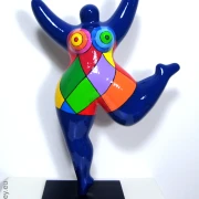 blaue Nana-Figur Polygonmuster aus Keramik!  31cm mit Video