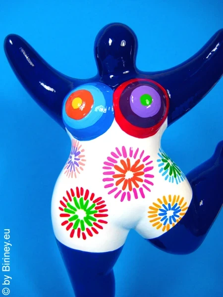 blue Nana figurine “Firework” ceramic 22cm / 8.7 inches